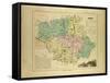 Map of Gers France-null-Framed Stretched Canvas