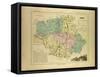 Map of Gers France-null-Framed Stretched Canvas