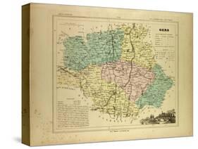 Map of Gers France-null-Stretched Canvas