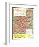 Map of Glacier National Park, Montana-null-Framed Art Print