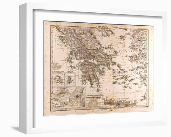 Map of Greece, 1873-null-Framed Giclee Print