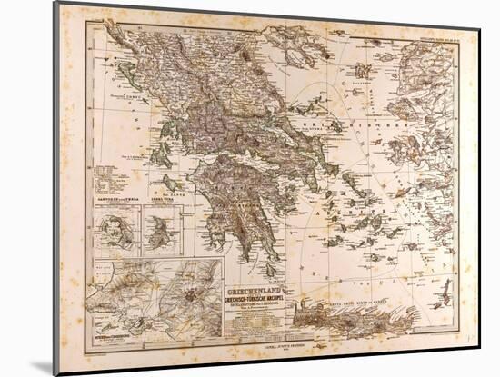 Map of Greece, 1873-null-Mounted Giclee Print