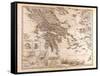 Map of Greece, 1873-null-Framed Stretched Canvas