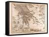 Map of Greece, 1873-null-Framed Stretched Canvas