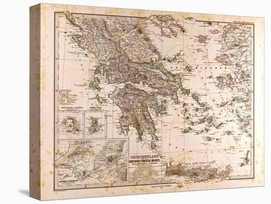 Map of Greece, 1873-null-Stretched Canvas