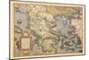 Map of Greece-Abraham Ortelius-Mounted Art Print