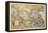 Map of Greece-Abraham Ortelius-Framed Stretched Canvas