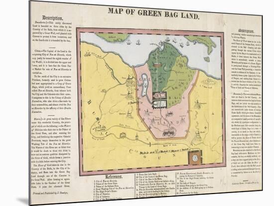 Map of Green Bag Land, ca. 1820-Joseph Onwhyn-Mounted Giclee Print