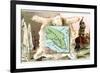 Map of Greenland, Inuit-null-Framed Art Print