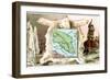 Map of Greenland, Inuit-null-Framed Premium Giclee Print