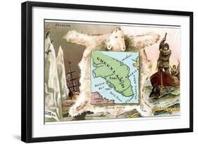 Map of Greenland, Inuit-null-Framed Art Print