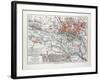 Map of Hamburg and the Surrounding Area Germany 1899-null-Framed Giclee Print