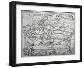 Map of Hamburg and the Surrounding Area, published in Nuremberg-null-Framed Giclee Print