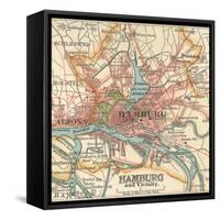 Map of Hamburg (C. 1900), Maps-Encyclopaedia Britannica-Framed Stretched Canvas