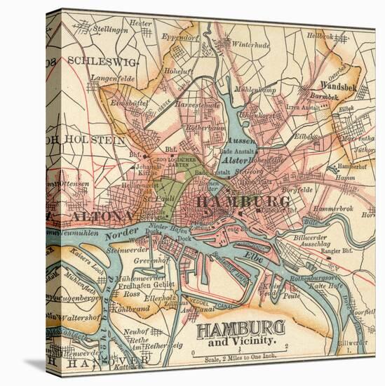 Map of Hamburg (C. 1900), Maps-Encyclopaedia Britannica-Stretched Canvas