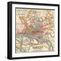 Map of Hamburg (C. 1900), Maps-Encyclopaedia Britannica-Framed Art Print