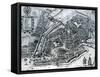 Map of Hamburg, from 'Cities of the World'-Braun Hogenberg-Framed Stretched Canvas