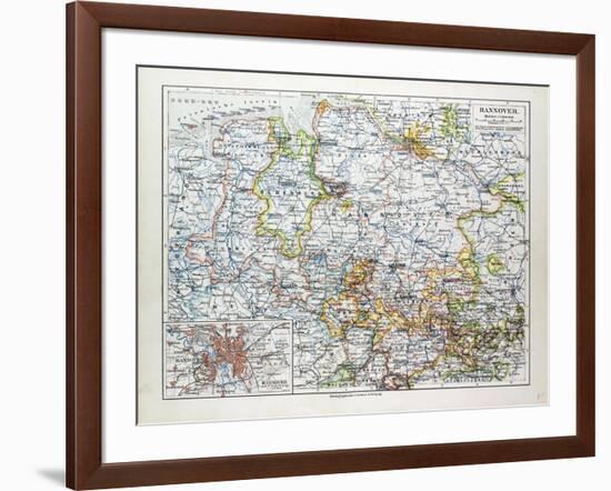 Map of Hannover Germany 1899-null-Framed Giclee Print