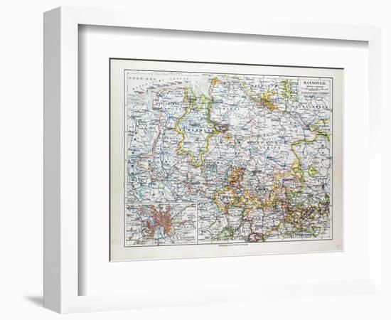 Map of Hannover Germany 1899-null-Framed Giclee Print