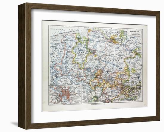 Map of Hannover Germany 1899-null-Framed Giclee Print