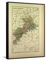 Map of Haute-Garonne France-null-Framed Stretched Canvas