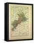 Map of Haute-Garonne France-null-Framed Stretched Canvas