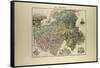 Map of Haute Savoie 1896 France-null-Framed Stretched Canvas