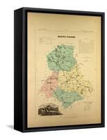Map of Haute Vienne, France-null-Framed Stretched Canvas
