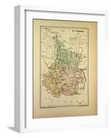 Map of Hautes Pyrénées, France-null-Framed Giclee Print