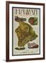 Map of Hawaii - Hawaii Volcanoes National Park-Lantern Press-Framed Art Print