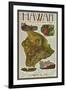 Map of Hawaii - Hawaii Volcanoes National Park-Lantern Press-Framed Art Print