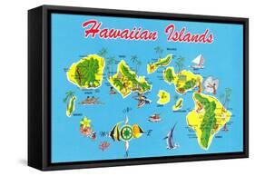 Map of Hawaii-null-Framed Stretched Canvas