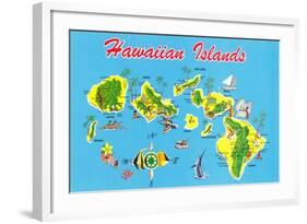 Map of Hawaii-null-Framed Art Print