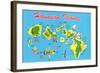 Map of Hawaii-null-Framed Art Print