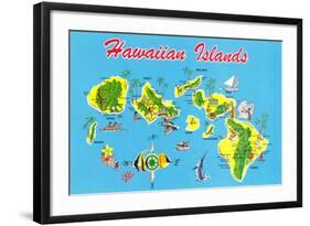 Map of Hawaii-null-Framed Art Print