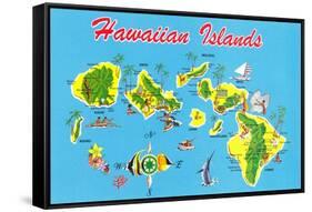 Map of Hawaii-null-Framed Stretched Canvas