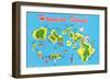 Map of Hawaii-null-Framed Art Print