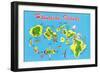 Map of Hawaii-null-Framed Art Print