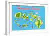 Map of Hawaii-null-Framed Art Print