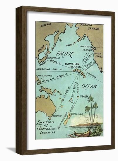 Map of Hawaii-null-Framed Art Print