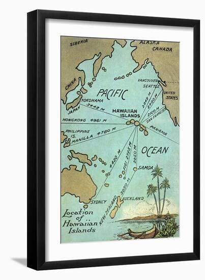 Map of Hawaii-null-Framed Art Print