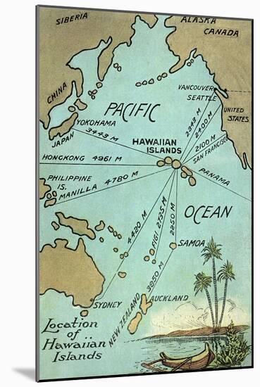 Map of Hawaii-null-Mounted Art Print