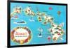 Map of Hawaii-null-Framed Art Print