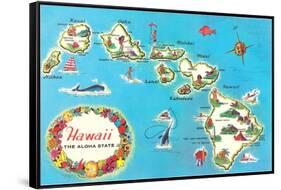 Map of Hawaii-null-Framed Stretched Canvas