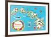 Map of Hawaii-null-Framed Art Print