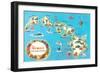 Map of Hawaii-null-Framed Art Print