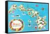 Map of Hawaii-null-Framed Stretched Canvas