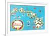 Map of Hawaii-null-Framed Premium Giclee Print