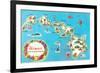 Map of Hawaii-null-Framed Premium Giclee Print