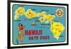 Map of Hawaiian Islands-null-Framed Art Print